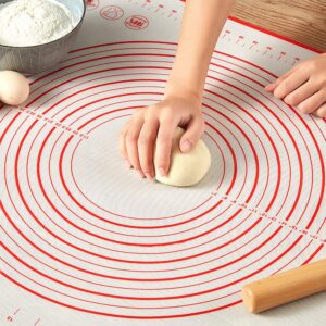 Maserfaliw Baking Mat Rolling Sheet Silicone Baking Mat Pad Non-Stick Bakeware Flour Pastry Carpet - Red 26 x 29cm, Essential for Home Life, Can Be Used As