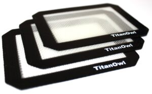 3 x silicone mat non-stick platinum cured black corner 5.5" x 4.5" by titanowl