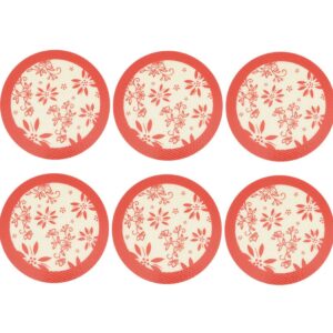 round silicone baking mats for cake pan - food grade material, reusable silicone mat for baking pan,dough roll mats, oven liners for bread/tortilla/macaron/pastry/pie/bun/pizza pan (yellow red, 6pcs)