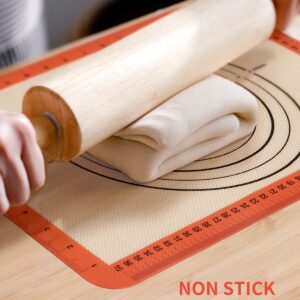 ANYLION Silicone Baking Mat, 4 Packs for Non-Stick Silicone Mats for Baking, BPA Free Pastry Mat with Measurements Silicone Mat for Cookies, Pastry & Macarons