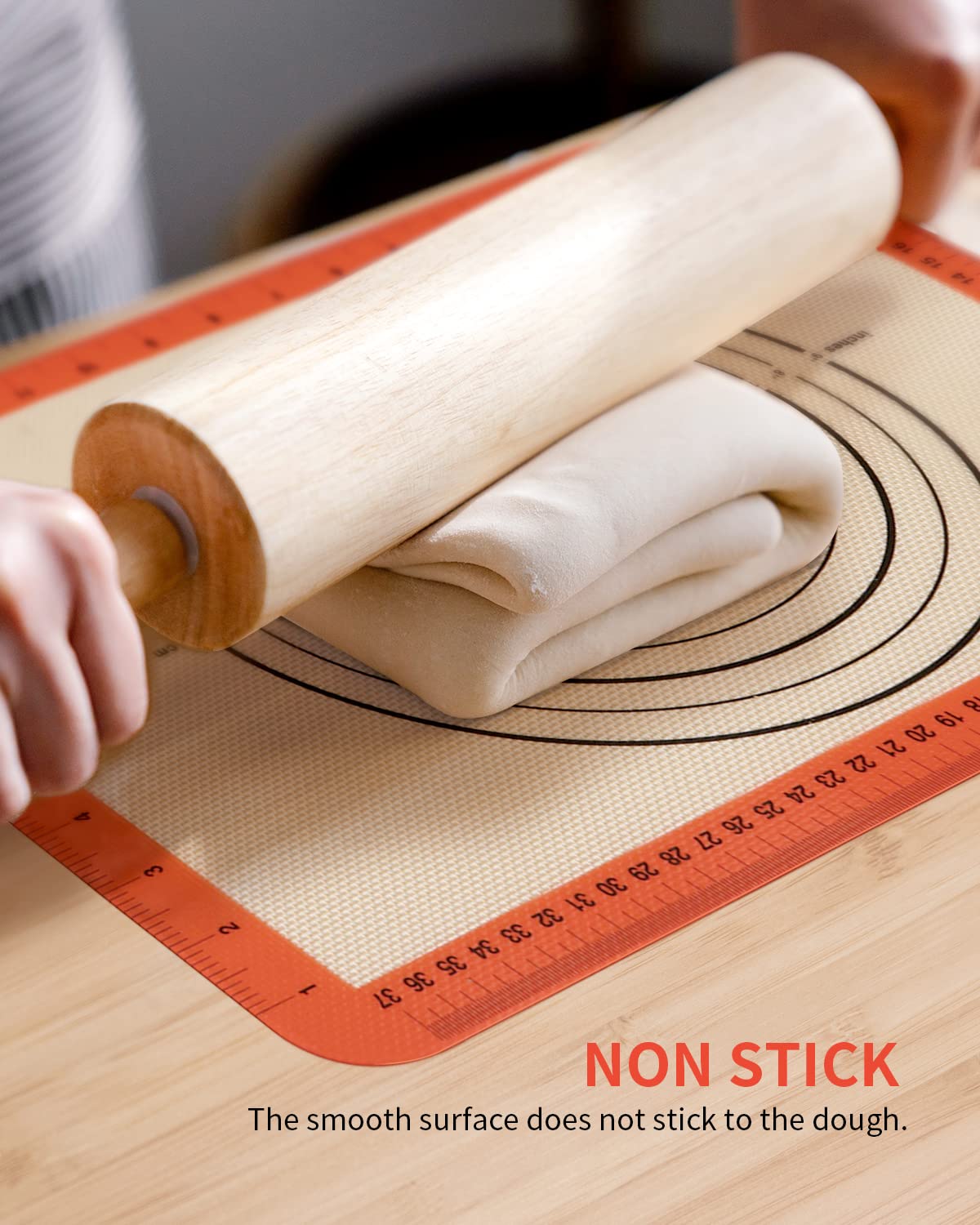 ANYLION Silicone Baking Mat, 4 Packs for Non-Stick Silicone Mats for Baking, BPA Free Pastry Mat with Measurements Silicone Mat for Cookies, Pastry & Macarons