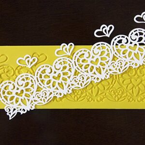 Global Sugar Art Hearts Embrace Silicone Lace Mat by Chef Alan Tetreault