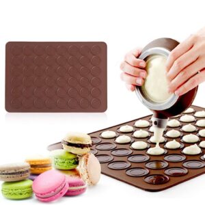 Macaron Silicone Mat, 48 Capacity Silicone Sheet Mat Baking Cookies Pastry DIY Bakeware Decorating Tools for 1.5" Macarons Making, 15.4 x 11.2inch