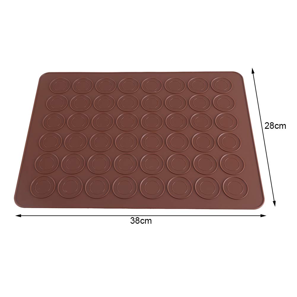 Macaron Silicone Mat, 48 Capacity Silicone Sheet Mat Baking Cookies Pastry DIY Bakeware Decorating Tools for 1.5" Macarons Making, 15.4 x 11.2inch