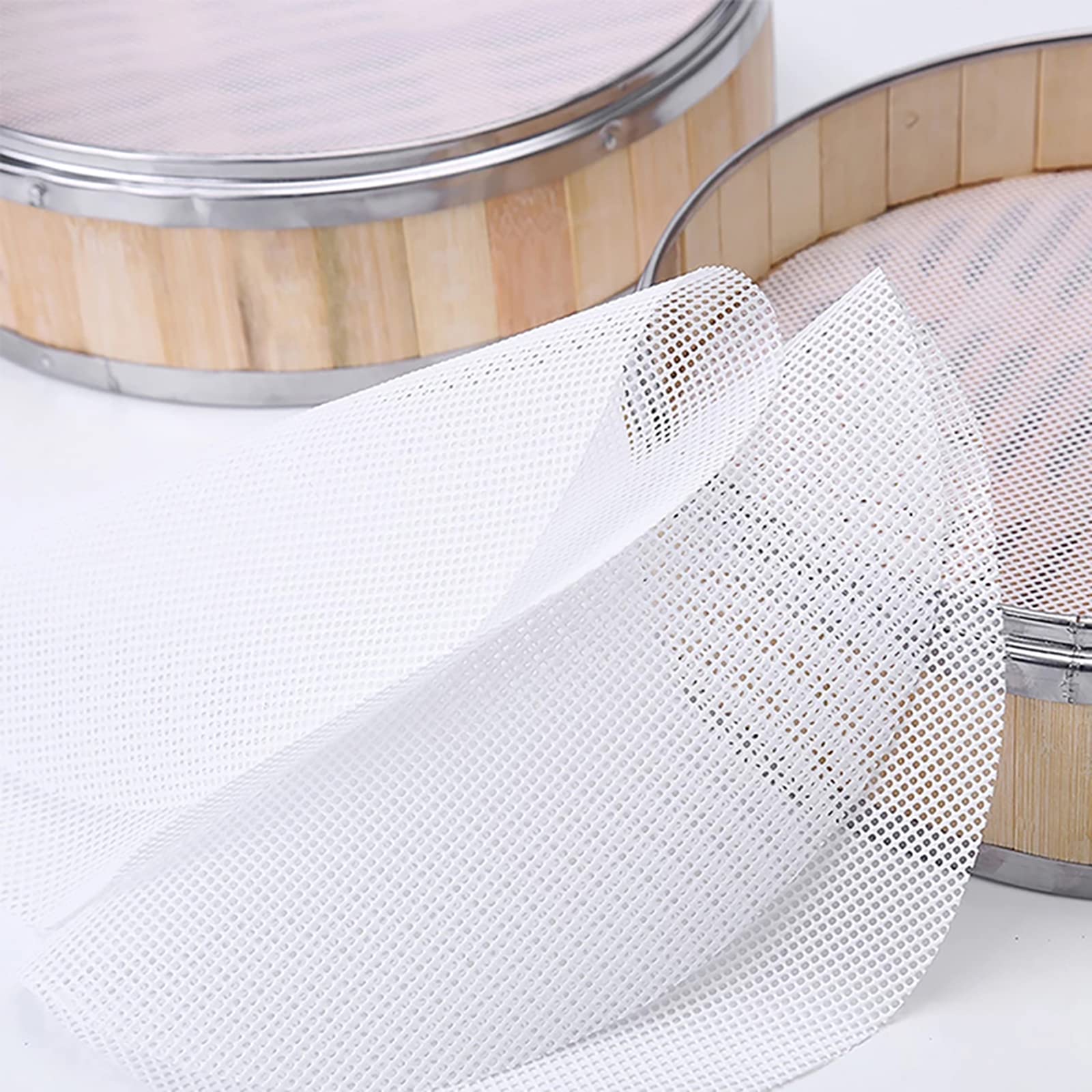 6PCS 25cm Silicone Steamer Mesh, Kitchen Silicone Steamer Mesh Round Non-Stick Pad Steamer Mesh Liners Dumpling Mesh Baking Pastry Dim Sum Steamer Papers Mat