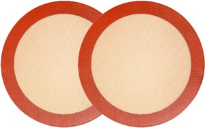 tanyione round 9" silicone non-stick baking mat for pizza(2 pack)