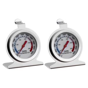 yardwe 2pcs oven thermometer kitchen temperature indicator cooking temperature gauge bbq oven temperature teller grill monitor dial oven temperature gauge stainless steel metal pointer