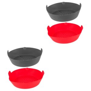holibanna 4 pcs silicone pad for air fryer silicone trivet rack lifter air fryer baking tray steamer trivet silicone steamer lifter silicone baking liner bakeware suspenders