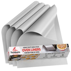 Oven Liners for Bottom of Oven 4-Pack and Oven Rack Edge Protectors 22 Inch