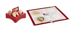 helen's asian kitchen fortune cookie making kit, 4-piece set, red