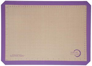 mercer culinary silicone bake mat, half size, 11 7/8-inch by 16 1/2-inch, purple border