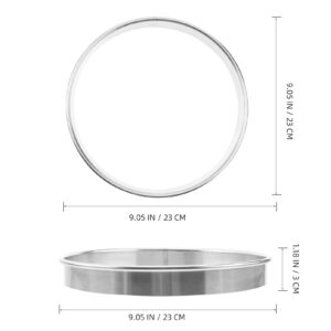 Angoily Metal Round Ring Mold Muffin Rings Stainless Steel Rings Tart Rings Nonstick Round Pizza Ring Metal Pastry Ring Cake Baking Rings for Home Food Making Tools 9 Inch Pizza Spreading Ring