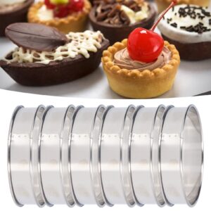 Crumpet Rings,6 PCS Double Rolled Tart Ring Easy Demoulding DIY Stainless Steel English Muffin Rings for Home Food Making Tool(10cm)