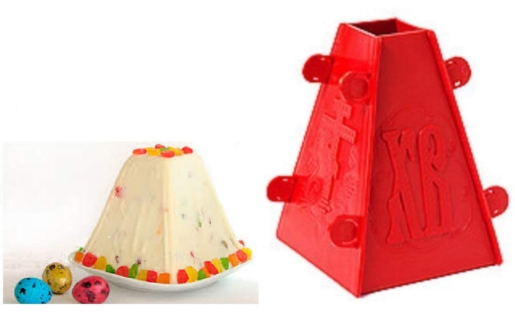 STIRA Plastic mold Orthodox Easter cheesecake Russian Tvorog Paskha Paska Form height 6.3inch From USA, Red