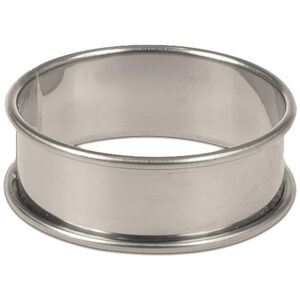 matfer bourgeat stainless steel shallow flan/dessert ring mold, 2.5", 6pk 371702