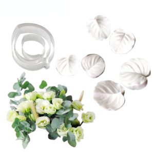 9pcs/set eucalyptus leaves leaf veiner silicone mold stainless steel cutter mold handmade fondant flower mould cake decorating tool