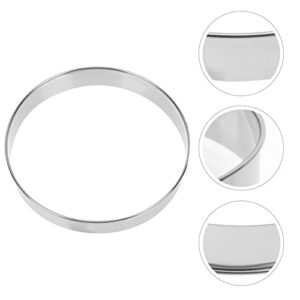 Stainless Steel Muffin Rings Tart Pastry Rings Molds Non Stick Pizza Cutter Rings Egg Pancake Rings Metal Baking Tools Pie Crust Shield for Cakes Desserts Dough Silver 10in