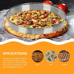 Stainless Steel Muffin Rings Tart Pastry Rings Molds Non Stick Pizza Cutter Rings Egg Pancake Rings Metal Baking Tools Pie Crust Shield for Cakes Desserts Dough Silver 10in