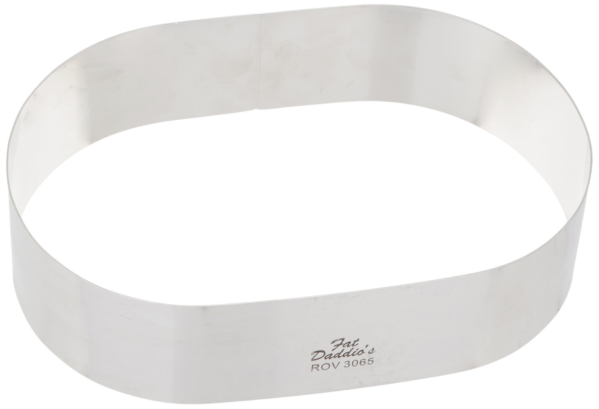 Fat Daddio's Stainless Steel Oval Cake and Pastry Ring, 8 Inch x 5.75 Inch x 2 Inch