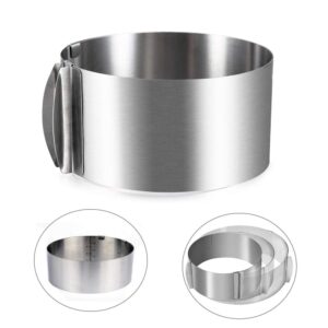 adjustable stainless steel cake mold ring 6-12" cake pan mold for baking kitchen pastry tools(round)