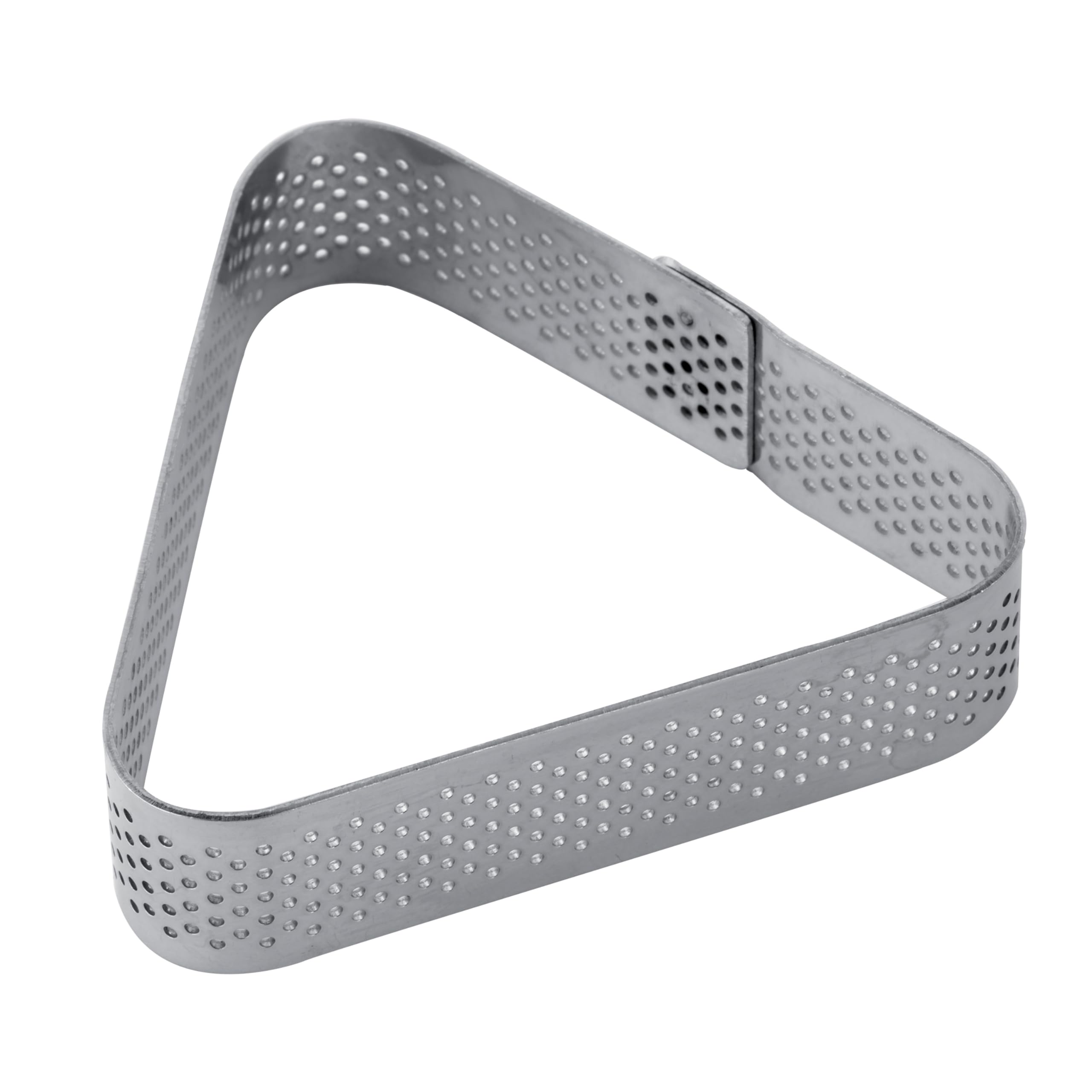 Pavoni XF16 Perforated Rounded-Triangle Stainless Steel Tart Ring 2-7/8 Inch x 3/4 Inch High