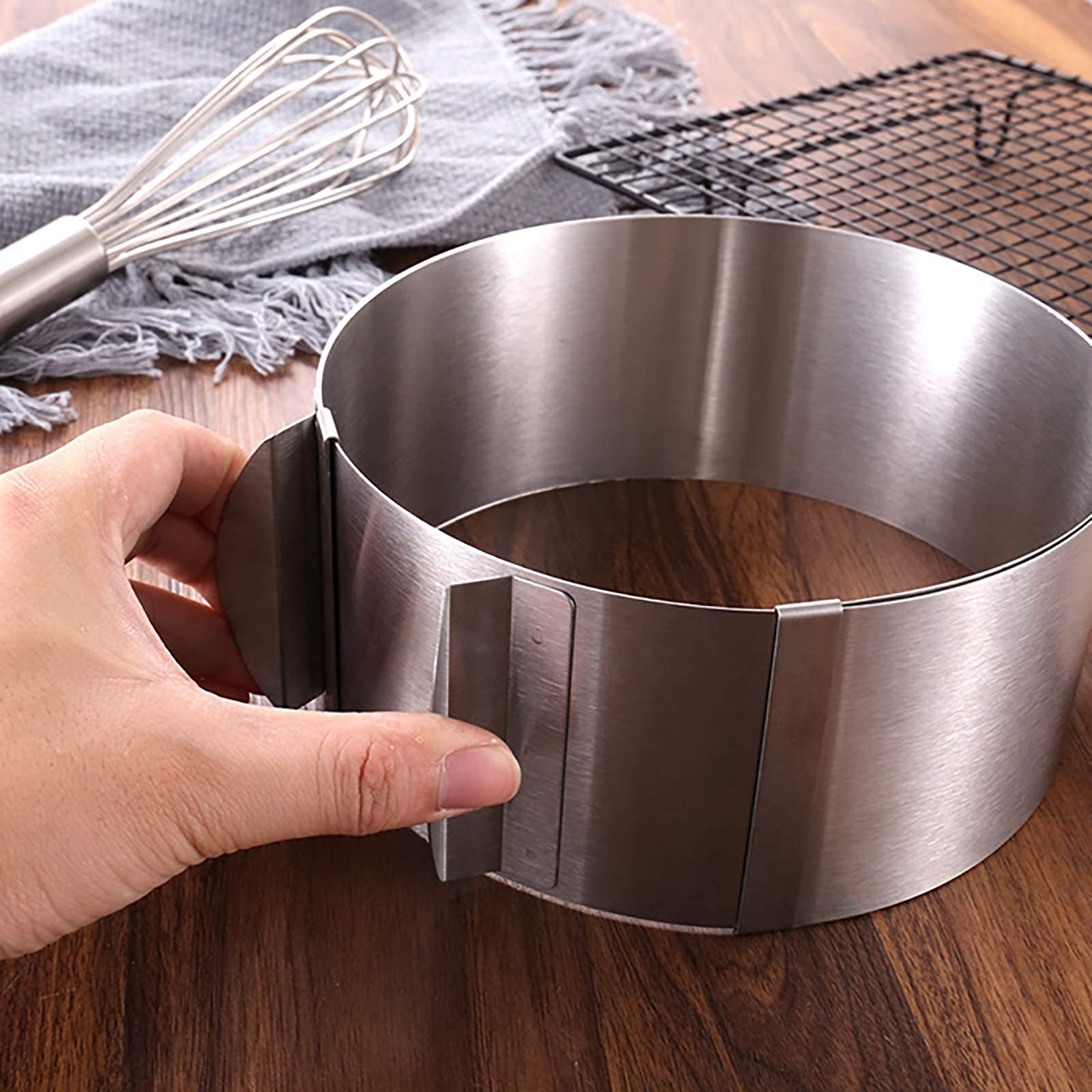 Meech Cake Ring Mold 6 to12inch Adjustable Cake Mousse Mould Cake Decor Mold Ring Molds for Baking 6 Stainless Steel