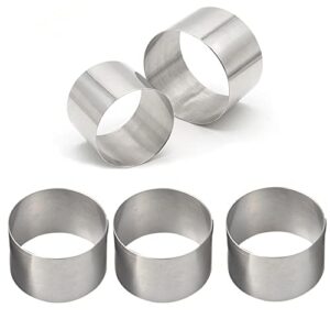 homesogood 5pc stainless steel 2-inch mini cake mould,mousse cake ring mould bakeware decorating for diy