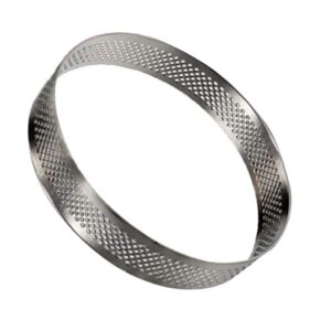 besportble 15cm stainless steel tart ring with holes dessert rings mousse cake ring cooking molds pastry ring diy baking mould tool for cake pastry donuts pie biscuits