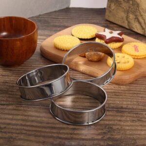 DANDANJIE 5PCS Double Rolled Muffin Rings Tart Rings Stainless Steel Crumpet Rings 3.26 Inch Durable Round Mold Food Making Tool for Home Kitchen Baking Cooking