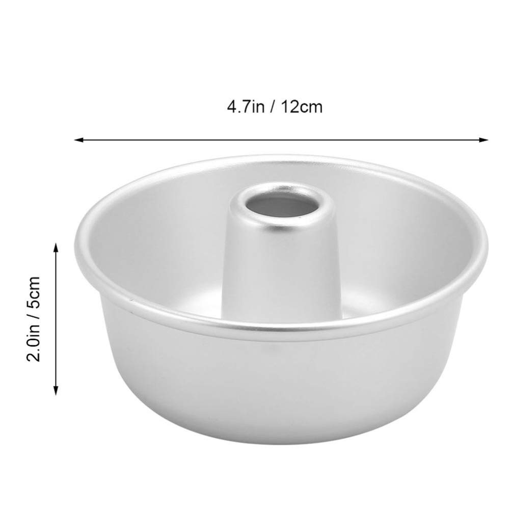 YARDWE Savarin Donut Cake Mold: 2pcs Aluminum Baking Ring Mold Pan Mousse Chocolate Brownies Dessert Doughnuts Pastry Tools Baked Pan (Silver)