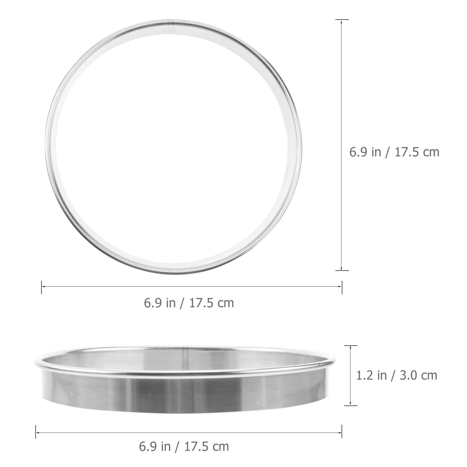 Tart Baking Ring Kitchen Bakeware Ring Pizza Ring Cake Ring Round Cake Mousse Ring Pizza Saucing Ring Cake Mousse Ring Stainless Steel 7 inch Pizza Baking Ring Pizza Pan Ring Pastry Ring