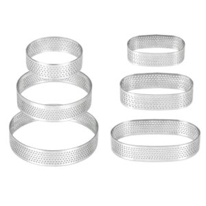 wsnm steel perforated tart rings,heat-resistant porous cake mousse molds,non-stick bottom tower pie cake rings