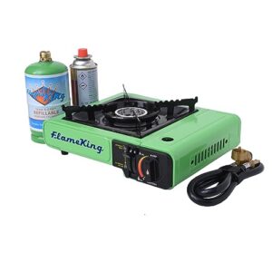flame king ysnvt-505 dual fuel butane & propane gas camping stove with single burner, portable and great for outdoor cooking, backpacking