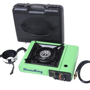 Flame King YSNVT-505 Dual Fuel Butane & Propane Gas Camping Stove with Single Burner, Portable and Great for Outdoor Cooking, Backpacking