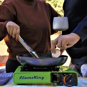 Flame King YSNVT-505 Dual Fuel Butane & Propane Gas Camping Stove with Single Burner, Portable and Great for Outdoor Cooking, Backpacking