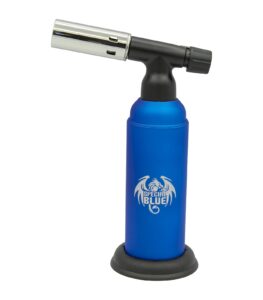 special blue monster butane torch (blue) - 2.0 refillable double flame lighter- culinary torch - welding torch - adjustable dual flame for desserts, creme brulee, bbq and baking