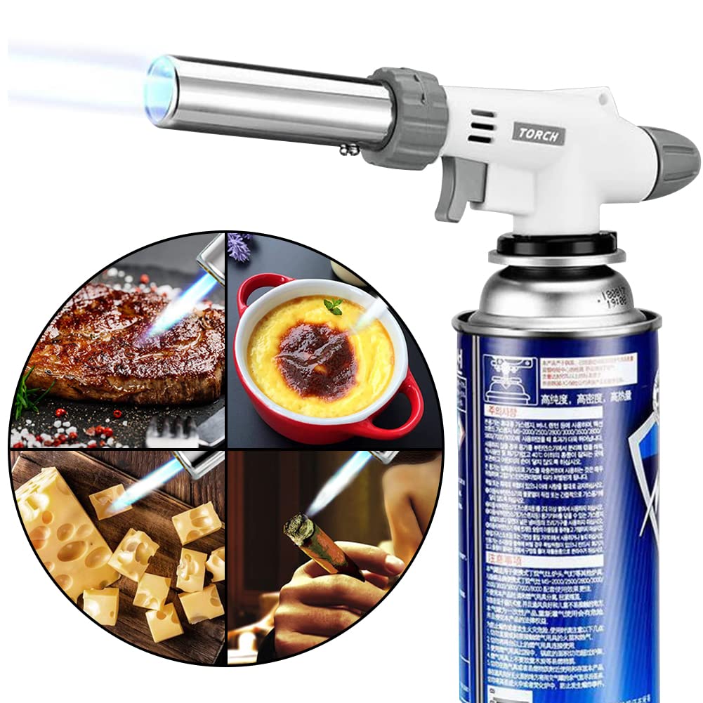 ANPTGHT Butane Torch Kitchen Blow Lighter Master Torch with Safety Lock and Adjustable Flame, for Desserts Creme Brulee BBQ and Baking (Butane Gas Not Included)