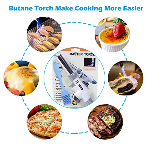 2 Pcs Butane Torch Head Master Torches Kitchen Blow Torch Chef Cooking Torches Lighter Adjustable Flame With Safety Lock Culinary Torch For Creme Brulee BBQ Butane Gas Not Included