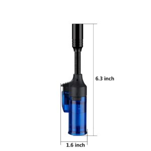 Torch Lighter 360° Rotation Adjustable Single Jet Flame, Flexible Refillable Lighter for Hob Stove Oven Fireplace Grills BBQ Outdoor (Butane No Included) (Black,One Size)