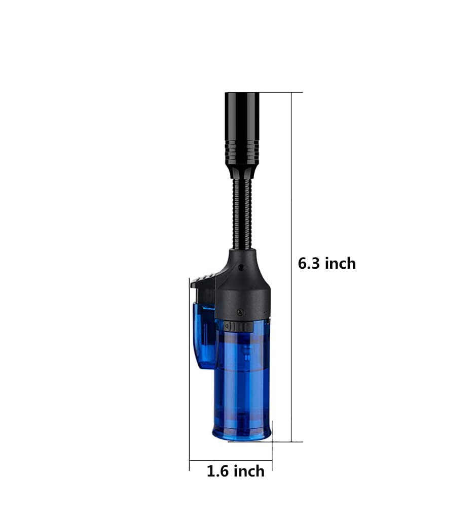 Torch Lighter 360° Rotation Adjustable Single Jet Flame, Flexible Refillable Lighter for Hob Stove Oven Fireplace Grills BBQ Outdoor (Butane No Included) (Black,One Size)