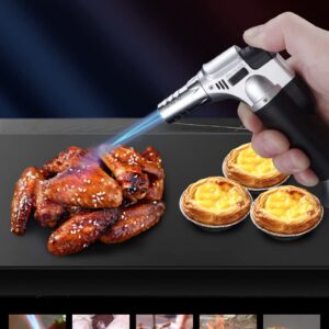 Hovico Butane Torch,Professional Culinary Blow Torch Lighter with Safety Lock,Refillable Kitchen Torch Lighter,for BBQ, Creme Brulee, Baking, Crafts (Butane Gas Not Included)