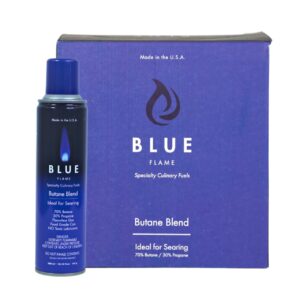 blue flame n-butane food-grade triple refined 11x filtered refillable (1 box -12 cans) (cannot ship to p.o boxes)