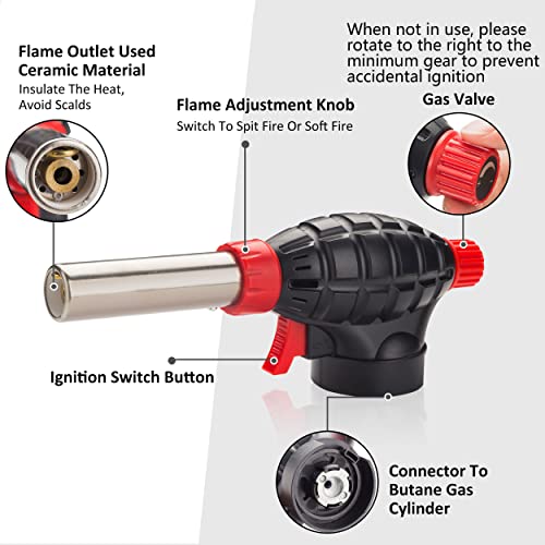 SINKUG Welding torches, Cutting torches with Adjustable Continuous Flame, Refillable Blow Torches Food Torch Kitchen Torch for Desserts,Creme Brulee,Jewelry and Baking