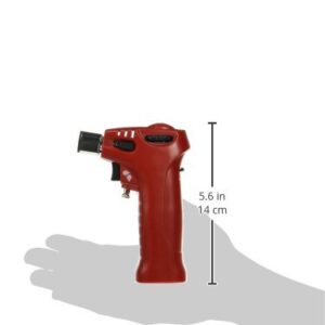 Fox Run Mini Butane Crème Brûlée Torch, 3.75 x 1.75 x 5.5 inches, Red