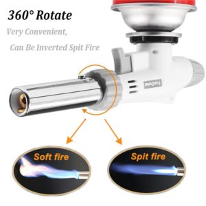 FunOwlet Butane Torch Lighter + Butane Torch Head, Culinary Torches Chef Cooking Professional Adjustable Flame with Reverse Use for Creme, Brulee, BBQ, Baking, Jewelry