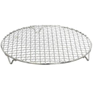 1pack multi-purpose round stainless steel cross wire steaming cooling barbecue rack/carbon baking net/grill/pan grate with legs(8.25inch dia)