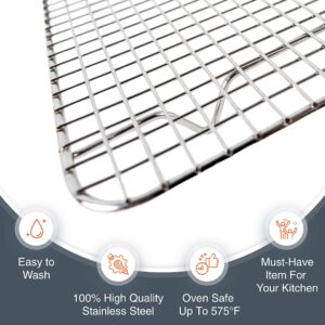 Tribal Cooking Cooling Rack - 8.5" x 12" - Cooling and Baking Rack - Oven Safe Wire Rack for Cookie Cooling, Baking with Sheet Pan - Large, Nonstick, and Stainless Steel