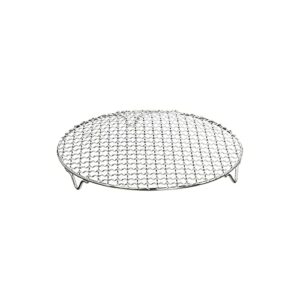 chris-wang 1pack multi-purpose round stainless steel cross wire steaming cooling barbecue rack/carbon baking net/grill/pan grate with legs(6.5inch dia)