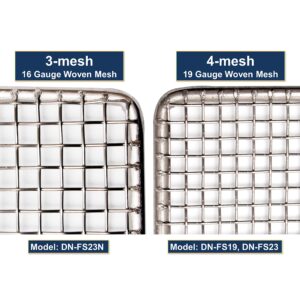 10 pcs 23" x 23" DN-FS23 Heavy Duty 19 Gauge 4-mesh Stainless Steel Woven Mesh Donut Frying Screen, 1/4"D Outer Frame and Support Rods