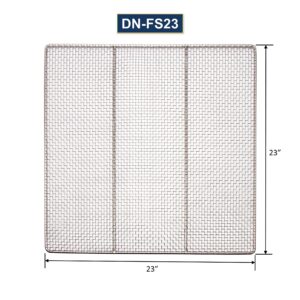 10 pcs 23" x 23" DN-FS23 Heavy Duty 19 Gauge 4-mesh Stainless Steel Woven Mesh Donut Frying Screen, 1/4"D Outer Frame and Support Rods